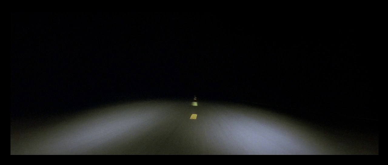 Empty road at night
