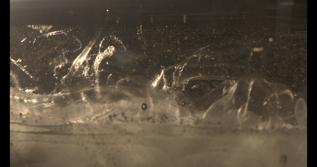 Frame grab viscous fluids mixing.